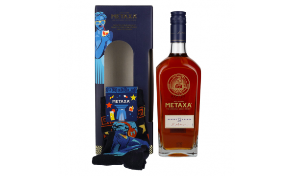 Metaxa 12 Stars 40% Vol. 0,7l dovanų dėžutėje su kojinėmis