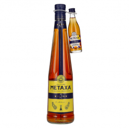 Metaxa 5 Stars 38% Vol. 0,7l plius 1 vnt Metaxa 5 Stars Greek Orange 0,05l