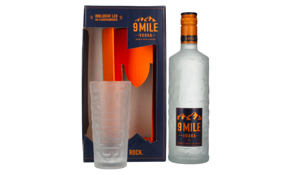 9 Mile Vodka 37,5% Vol. 0,7l dovanų dėžuteje su taure