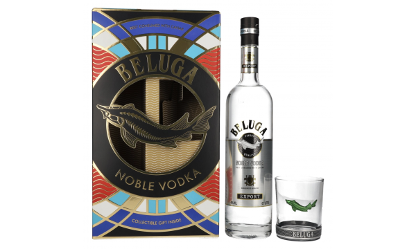 Beluga Noble Vodka EXPORT Montenegro 40% Vol. 0,7l dovanų dėžutėje su taure