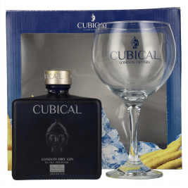 Cubical Ultra Premium London Dry Gin 45% Vol. 0,7l dovanų dėžutėje su taure