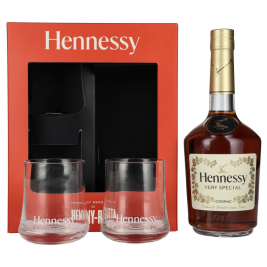Hennessy Very Special Cognac 40% Vol. 0,7 l dovanų dėžutėje su 2 stiklais