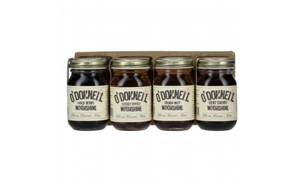 Rinkinys O'Donnell Moonshine SOMMER MINIS 23,8% Vol. 4x0,05l dovanų dėžutėje