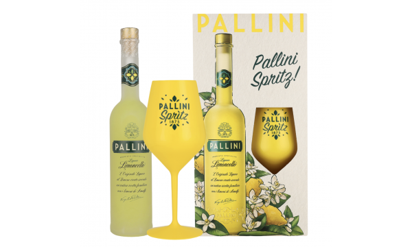 Pallini Limoncello + Signature Glass 26% Vol. 0,5L dovanų dėžutėje