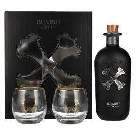 Bumbu XO Handcrafted Rum 40% Vol. 0,7l dovanų dėžutėje su 2 taurėmis