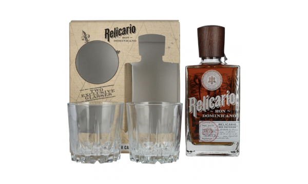 Relicario Ron Dominicano Superior 40% Vol. 0,7l dovanų dėžutėje su 2 taurėmis Relicario Ron Dominicano Superior 40% Vol. 0,7l dovanų dėžutėje su 2 taurėmis