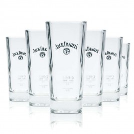 Jack Daniels Whiskey Glass Long Drink Stackable 6 VNT