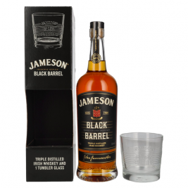 Jameson BLACK BARREL Triple Distilled Irish Whiskey 40% Vol. 0,7l dovanų dėžutėje su taure