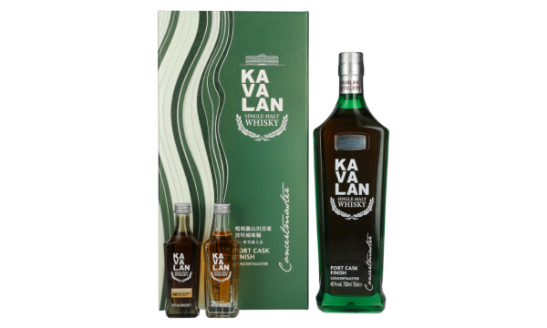 Kavalan CONCERTMASTER Port Cask Finish Single Malt Whisky 40% Vol. 0,7l dovanų dėžutėje plius 2x0,05l testeriai