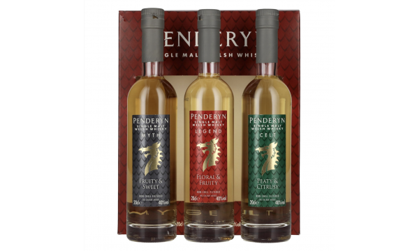 Penderyn MYTH, LEGEND, CELT Single Malt Welsh Whisky 40% Vol. 3x0,2l dovanų dėžutėje