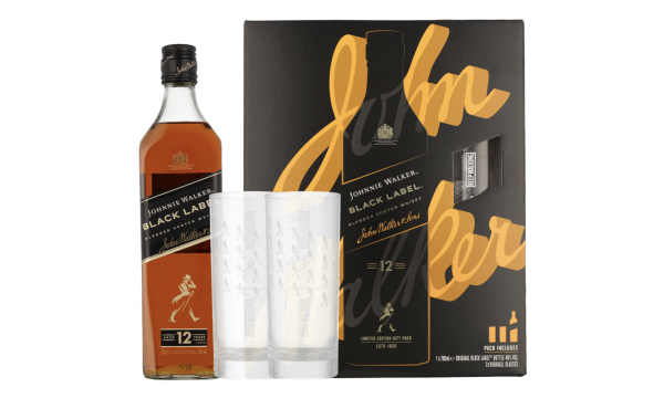 Johnnie Walker Black Label Limited Edition + 2 taurės dovanų dėžutėje