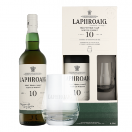 Laphroaig 10 Years 40% Vol. 0.7L dovanų dėžutėje su taure