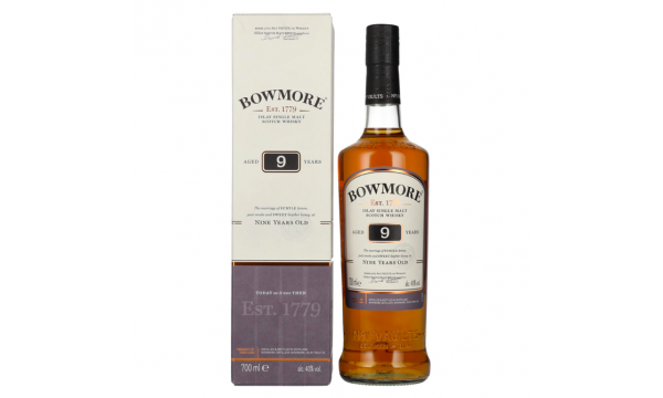 Bowmore 9 Years Old Islay Single Malt Scotch Whiskey 40% Vol. 0,7l dovanų dėžutėje