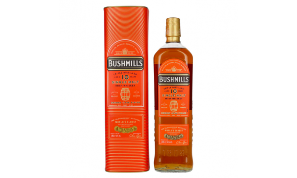 Bushmills 10 Years Old Single Malt Irish Whiskey SHERRY CASK Finish 46% Vol. 1l dovanų dėžutėje