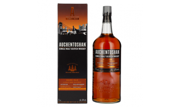 Auchentoshan DARK OAK Single Malt Scotch Whisky 43% Vol. 1l dovanų dėžutėje