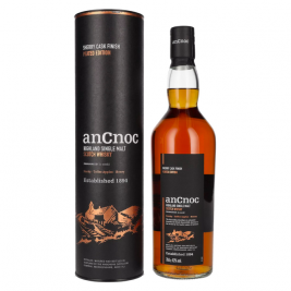 AnCnoc Highland Single Malt Scotch Whisky Sherry Cask Finish Peated Edition 43% Vol. 0,7l dovanų dėžutėje