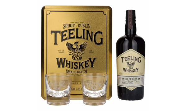 Teeling Whiskey SMALL BATCH Irish Whiskey Rum Cask 46% Vol. 0,7l dovanų dėžutėje su 2 taurėmis