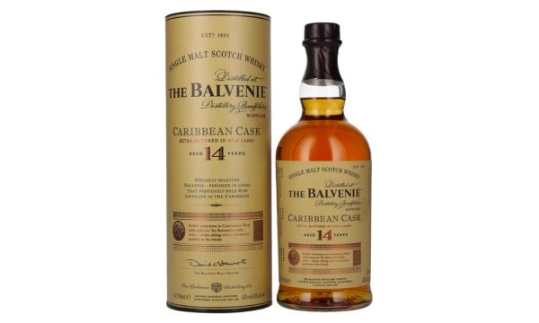 The Balvenie 14 Years Old Caribbean Cask Finish 43% Vol. 0,7l dovanų dėžutėje