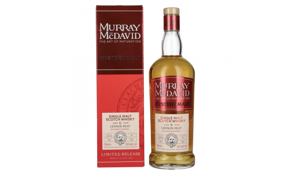 Murray McDavid 6 Years Old LENNOX PEAT Bourbon Barrel Single Malt 2018 56,3% Vol. 0,7l dovanų dėžutėje