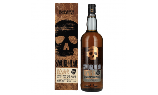 Smokehead EXTRA RARE Islay Single Malt Scotch Whisky Gold Design 40% Vol. 1l dovanų dėžutėje