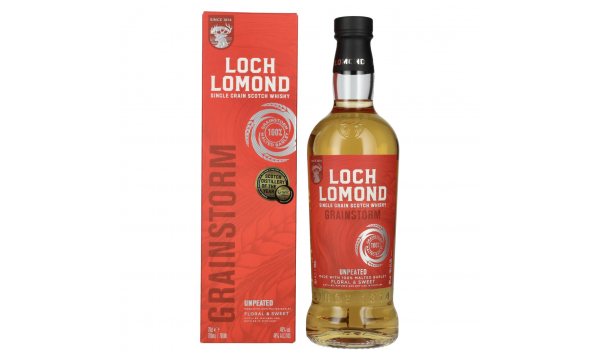 Loch Lomond SINGLE GRAIN Grainstorm Unpeated Scotch Whisky 46% Vol. 0,7l dovanų dėžutėje