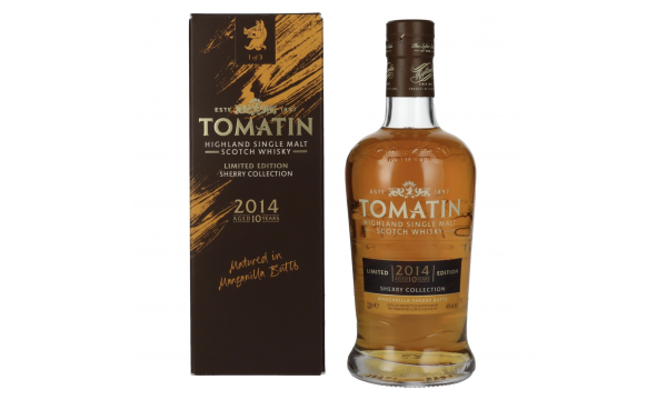 Tomatin 10 Years Old SHERRY COLLECTION Manzanilla Sherry Butts Limited Edition 2014 46% Vol. 0,7l dovanų dėžutėje