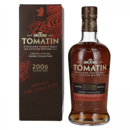 Tomatin 17 Years Old SHERRY COLLECTION Pedro Ximénez Sherry Butts Limited Edition 2006 46% Vol. 0,7l dovanų dėžutėje