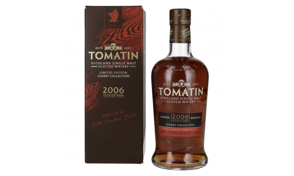 Tomatin 17 Years Old SHERRY COLLECTION Pedro Ximénez Sherry Butts Limited Edition 2006 46% Vol. 0,7l dovanų dėžutėje