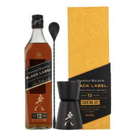 Johnnie Walker Black Label Cocktail Kit 40% Vol. 0.7l dovanų dėžutėje 