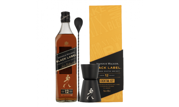 Johnnie Walker Black Label Cocktail Kit 40% Vol. 0.7l dovanų dėžutėje 