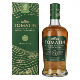 Tomatin 12 Years Old BOURBON & SHERRY CASKS 43% Vol. 0,7l dovanų dėžutėje