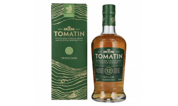 Tomatin 12 Years Old BOURBON & SHERRY CASKS 43% Vol. 0,7l dovanų dėžutėje