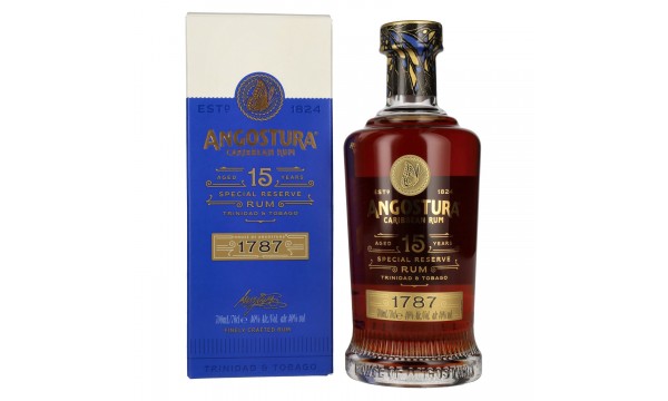 Angostura 1787 15 Years Old Super Premium Rum 40% Vol. 0,7l dovanų dėžutėje Angostura 1787 15 Years Old Super Premium Rum 40% Vol. 0,7l dovanų dėžutėje