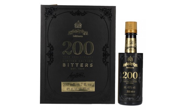 Angostura Bitters 200 Year Anniversary Limited Edition 48% Vol. 0,2l dovanų dėžutėje Angostura Bitters 200 Year Anniversary Limited Edition 48% Vol. 0,2l dovanų dėžutėje