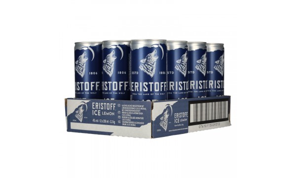 Eristoff Ice Lemon 4% Vol. 12x0,25l Dosen Pfand