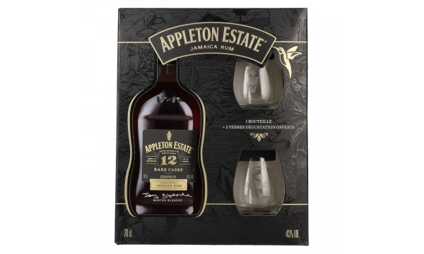 Appleton Estate 12 Years Old Rare Casks Jamaica Rum 43% Vol. 0,7l dovanų dėžutėje su dviem stiklinėmis
