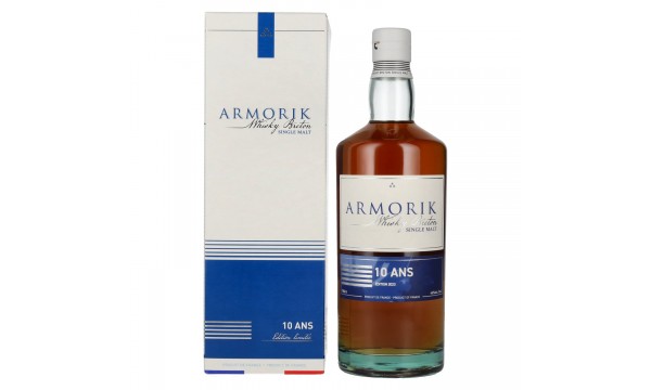 Armorik 10 Ans Whisky Breton Single Malt Edition Limitée 2023 46% Vol. 0,7l dovanų dėžutėje