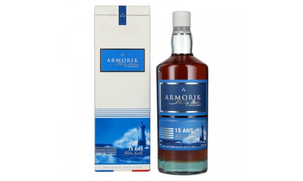 Armorik 15 Ans Whisky Breton Single Malt Edition Limitée 46% Vol. 0,7l dovanų dėžutėje