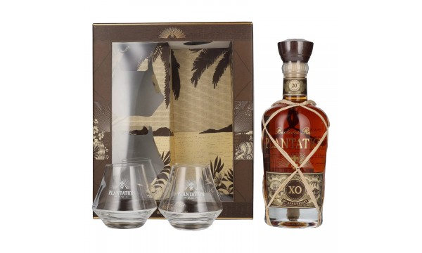 Plantation Rum BARBADOS XO 20th Anniversary 40% Vol. 0,7l dovanų dėžutėje su 2 taurelėmis