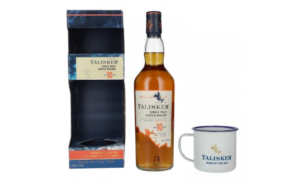 Talisker 10 Years Old Single Malt Scotch Whisky 45,8% Vol. 0,7l dovanų dėžutėje su Talisker puodeliu