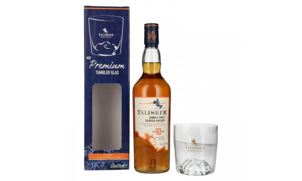 Talisker 10 Years Old Single Malt Scotch Whisky 45,8% Vol. 0,7l dovanų dėžutėje su taure