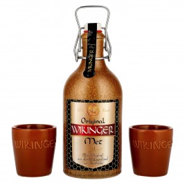 Wikinger Met Original 11% Vol. 0,5l im Tonkrug with 2 Tonbechern, saldus
