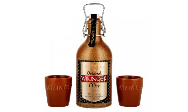Wikinger Met Original 11% Vol. 0,5l im Tonkrug with 2 Tonbechern, saldus