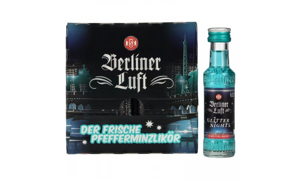 Berliner Luft GLITTER NIGHTS Der Frische Pfefferminzlikör 18% Vol. 24x0,02l