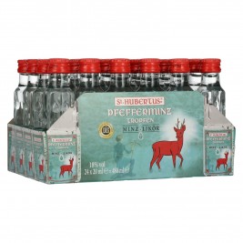 St. Hubertus PFEFFERMINZ Tropfen Minz-Likør 18% Vol. 24x0,02l