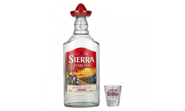 Sierra Tequila Blanco 38% Vol. 0,7l su stikline