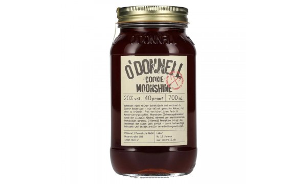 O'Donnell Moonshine COOKIE Likör 20% Vol. 0,7l O'Donnell Moonshine COOKIE Likör 20% Vol. 0,7l