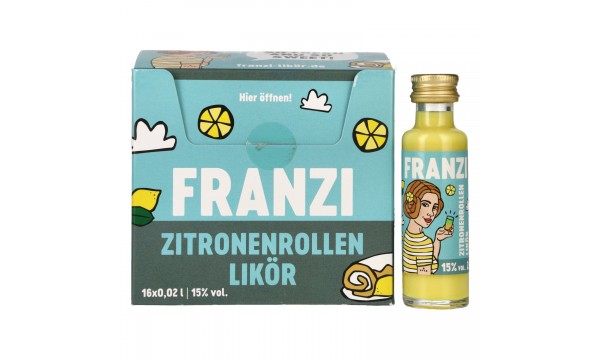 Franzi Zitronenrollen Likör 15% Vol. 16x0,02l Franzi Zitronenrollen Likör 15% Vol. 16x0,02l