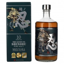 The Shinobu Pure Malt 10 Years Old Whisky MIZUNARA Japanese Oak Finish 43% Vol. 0,7l dovanų dėžutėje