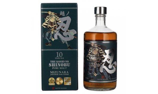 The Shinobu Pure Malt 10 Years Old Whisky MIZUNARA Japanese Oak Finish 43% Vol. 0,7l dovanų dėžutėje